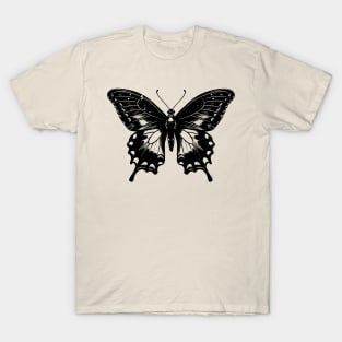 Linocut butterfly in the grunge style, y2k aesthetic T-Shirt